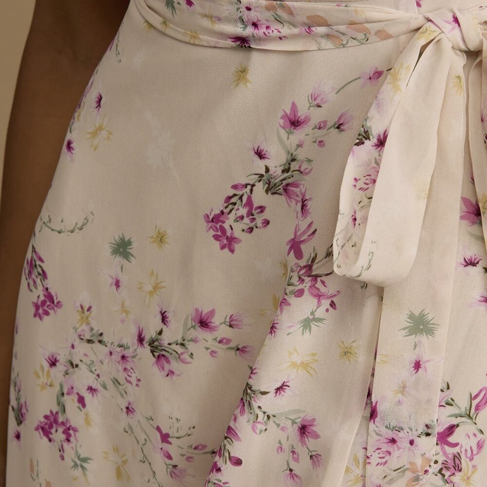 NWT Lulus Amazing Moment Light Pink Floral Print Off-the-Shoulder Dress (size S) - Picture 5 of 6